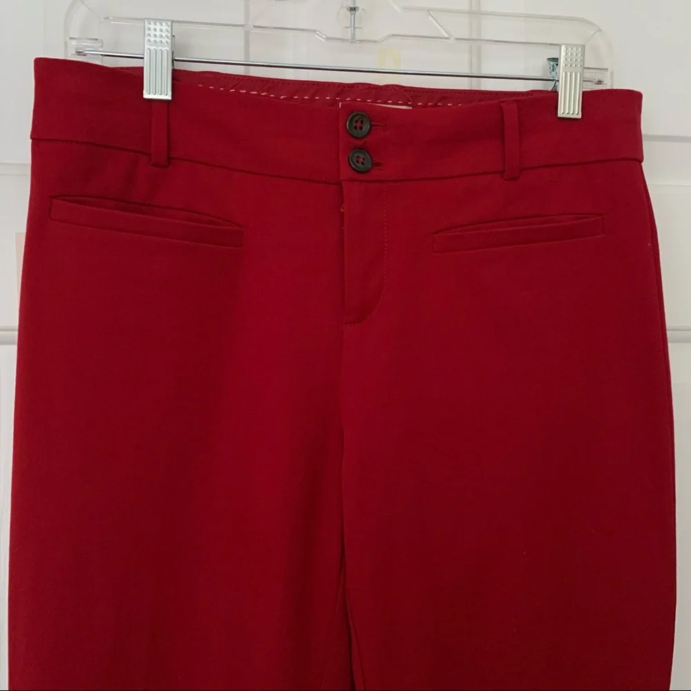NWT Anthropologie Dark Red Essential Slim Trousers Cropped Pants Sz 6 - Picture 4 of 9